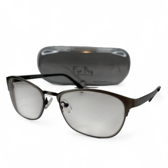 Eyebuydirect Accessories - FRAMES ONLY - Eyebuydirect Upper East 55•18•140 Grey/Silver Eyeglasses unisex